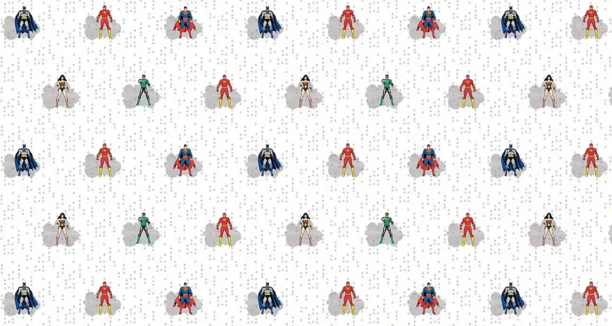 JUSTICE LEAGUE MURAL WALLPAPER, Available in Various Paper Texture, Code WB2049. 105 CM WIDE ROLL PANELS. - Image 1