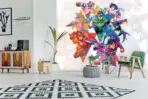 JUSTICE LEAGUE MURAL WALLPAPER, Available in Various Paper Texture, Code WB2051. 105 CM WIDE ROLL PANELS. - Image 2