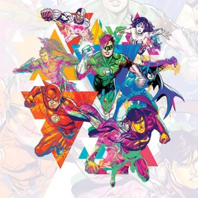 JUSTICE LEAGUE MURAL WALLPAPER, Available in Various Paper Texture, Code WB2051. 105 CM WIDE ROLL PANELS.