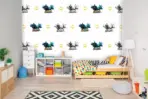 BATMAN, VINYL FABRIC TEXTILE Wall Mural in Different Texture, Code WB2052. It is produced as ONE PIECE WITHOUT JOINT. - Image 2