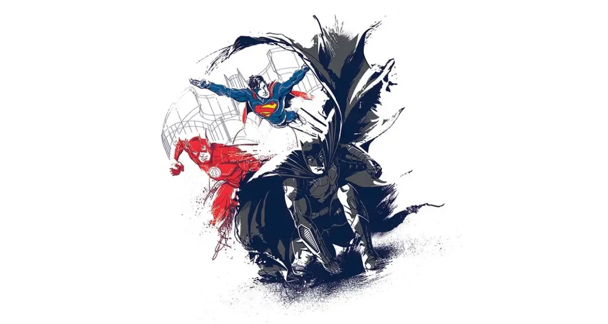 JUSTICE LEAGUE VINYL FABRIC TEXTILE Wall Mural in Different Texture, Code WB2053. It is produced as ONE PIECE WITHOUT JOINT. - Image 1