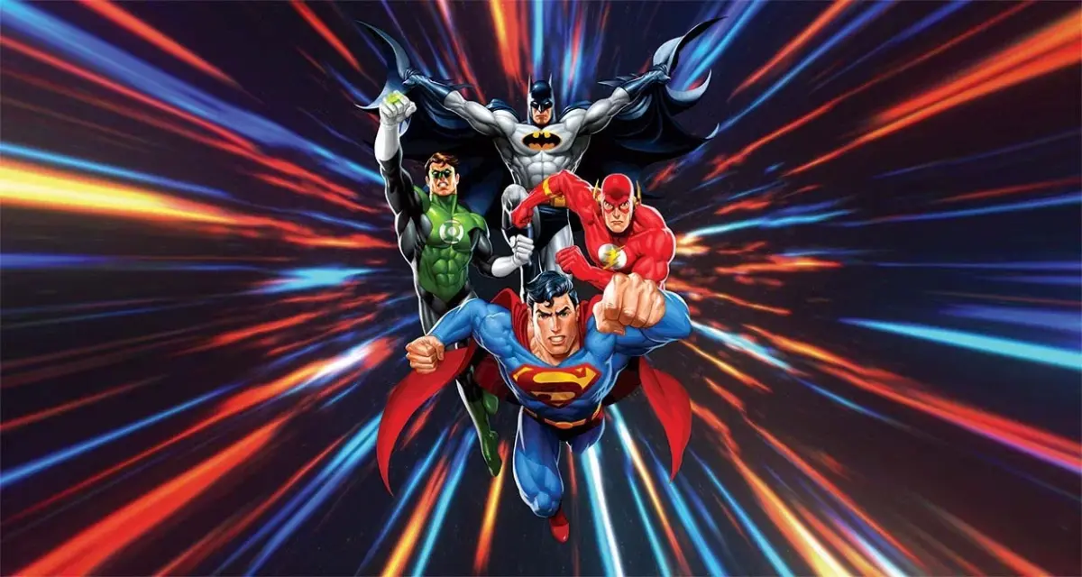 JUSTICE LEAGUE VINYL FABRIC TEXTILE Wall Mural in Different Texture, Code WB2055. It is produced as ONE PIECE WITHOUT JOINT. - Image 1