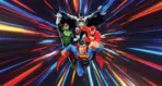 JUSTICE LEAGUE VINYL FABRIC TEXTILE Wall Mural in Different Texture, Code WB2055. It is produced as ONE PIECE WITHOUT JOINT.
