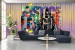 JUSTICE LEAGUE VINYL FABRIC TEXTILE Wall Mural in Different Texture, Code WB2056. It is produced as ONE PIECE WITHOUT JOINT. - Image 2