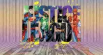 JUSTICE LEAGUE VINYL FABRIC TEXTILE Wall Mural in Different Texture, Code WB2056. It is produced as ONE PIECE WITHOUT JOINT.