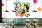 THE JOKER VINYL FABRIC TEXTILE Wall Mural in Different Texture, Code WB2065. It is produced as ONE PIECE WITHOUT JOINT. - Image 2