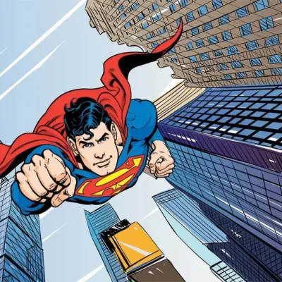 SUPERMAN, VINYL FABRIC TEXTILE Wall Mural in Different Texture, Code WB2071. It is produced as ONE PIECE WITHOUT JOINT.