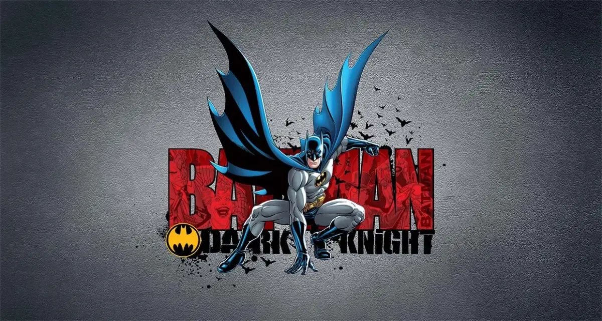 BATMAN, VINYL FABRIC TEXTILE Wall Mural in Different Texture, Code WB2073. It is produced as ONE PIECE WITHOUT JOINT. - Image 1