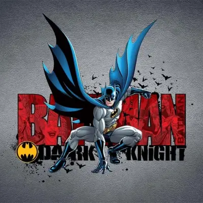 BATMAN, VINYL FABRIC TEXTILE Wall Mural in Different Texture, Code WB2073. It is produced as ONE PIECE WITHOUT JOINT.