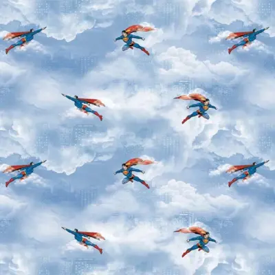 SUPERMAN MURAL WALLPAPER, Available in Various Paper Texture, Code WB2083. 105 CM WIDE ROLL PANELS.