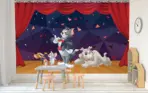TOM AND JERRY, VINYL FABRIC TEXTILE Wall Mural in Different Texture, Code WB2089. It is produced as ONE PIECE WITHOUT JOINT. - Image 2