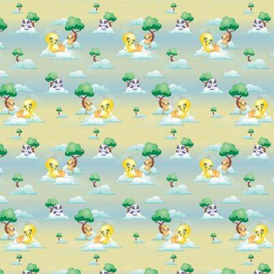 LOONEY TUNES, VINYL FABRIC TEXTILE Wall Mural in Different Texture, Code WB2097. It is produced as ONE PIECE WITHOUT JOINT.