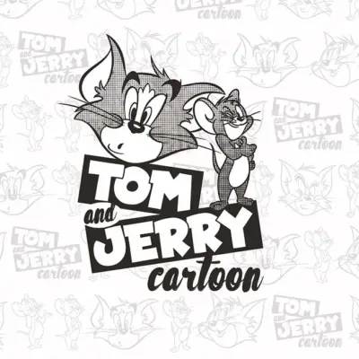 TOM AND JERRY, VINYL FABRIC TEXTILE Wall Mural in Different Texture, Code WB2105. It is produced as ONE PIECE WITHOUT JOINT.
