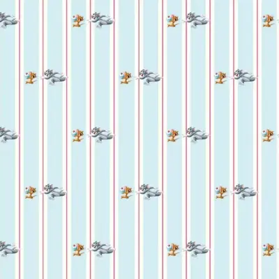 TOM AND JERRY MURAL WALLPAPER, Available in Various Paper Texture, Code WB2115. 105 CM WIDE ROLL PANELS.