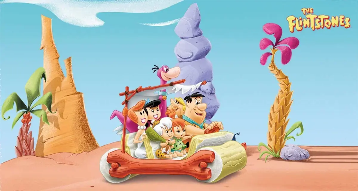 THE FLINTSTONES, VINYL FABRIC TEXTILE Wall Mural in Different Texture, Code WB2119. It is produced as ONE PIECE WITHOUT JOINT. - Image 1