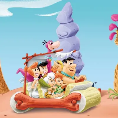 THE FLINTSTONES, VINYL FABRIC TEXTILE Wall Mural in Different Texture, Code WB2119. It is produced as ONE PIECE WITHOUT JOINT.