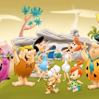 THE FLINTSTONES, VINYL FABRIC TEXTILE Wall Mural in Different Texture, Code WB2120. It is produced as ONE PIECE WITHOUT JOINT.