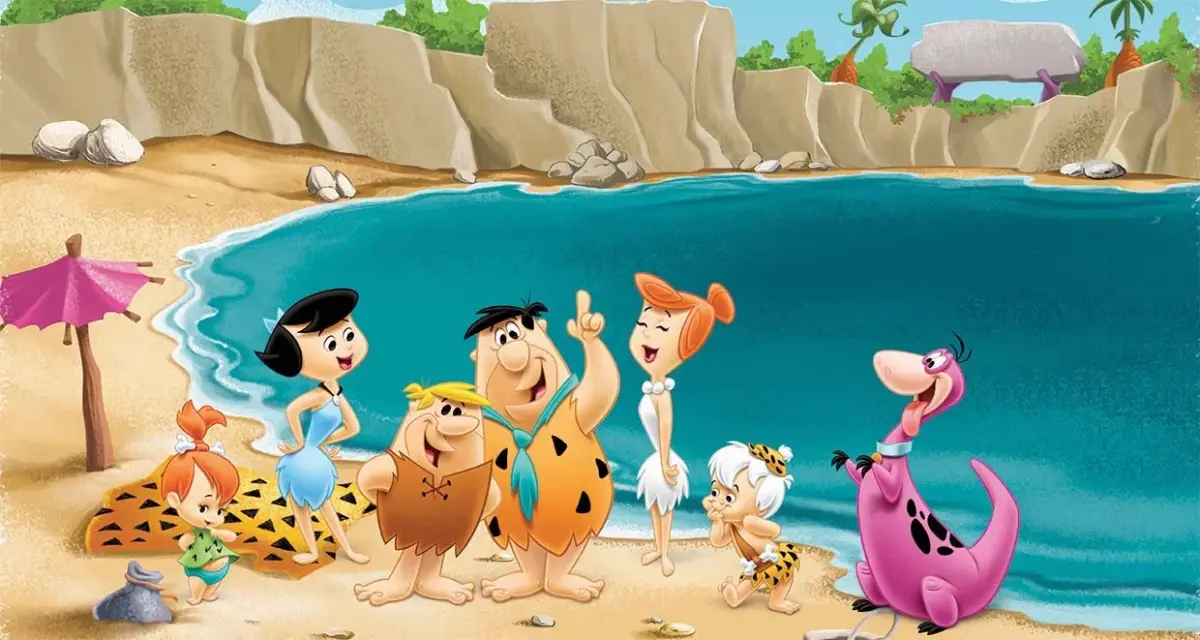 THE FLINTSTONES MURAL WALLPAPER, Available in Various Paper Texture, Code WB2121. 105 CM WIDE ROLL PANELS. - Image 1