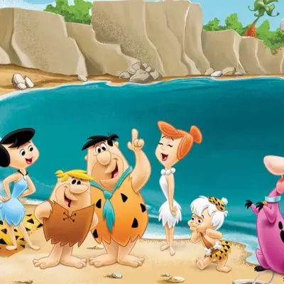 THE FLINTSTONES MURAL WALLPAPER, Available in Various Paper Texture, Code WB2121. 105 CM WIDE ROLL PANELS.