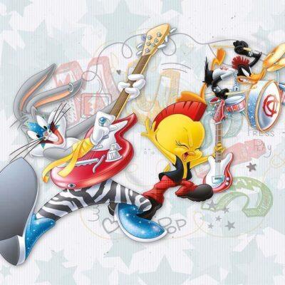 LOONEY TUNES, VINYL FABRIC TEXTILE Wall Mural in Different Texture, Code WB2123. It is produced as ONE PIECE WITHOUT JOINT.