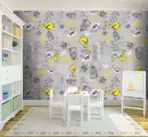 LOONEY TUNES, VINYL FABRIC TEXTILE Wall Mural in Different Texture, Code WB2135. It is produced as ONE PIECE WITHOUT JOINT. - Image 2