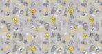 LOONEY TUNES, VINYL FABRIC TEXTILE Wall Mural in Different Texture, Code WB2135. It is produced as ONE PIECE WITHOUT JOINT.