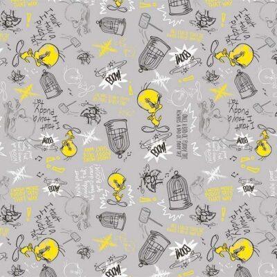 LOONEY TUNES MURAL WALLPAPER, Available in Various Paper Texture, Code WB2135. 105 CM WIDE ROLL PANELS.
