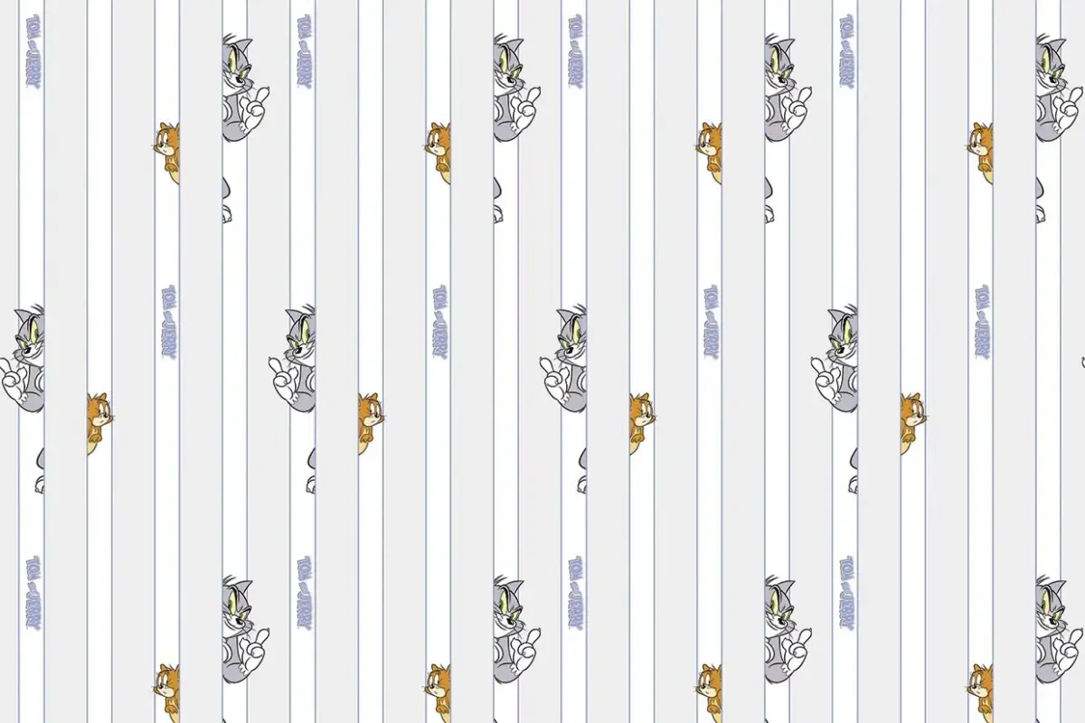 TOM AND JERRY MURAL WALLPAPER, Available in Various Paper Texture, Code WB2155. 105 CM WIDE ROLL PANELS. - Image 1