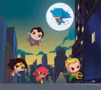 DC SUPER FRIENDS VINYL FABRIC TEXTILE Wall Mural in Different Texture, Code WB2157. It is produced as ONE PIECE WITHOUT JOINT.