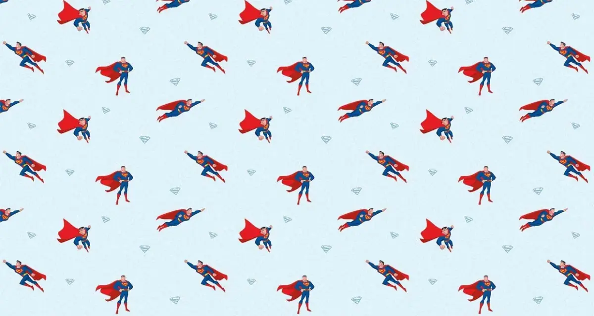 SUPERMAN, VINYL FABRIC TEXTILE Wall Mural in Different Texture, Code WB2160. It is produced as ONE PIECE WITHOUT JOINT. - Image 1