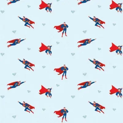 SUPERMAN, VINYL FABRIC TEXTILE Wall Mural in Different Texture, Code WB2160. It is produced as ONE PIECE WITHOUT JOINT.