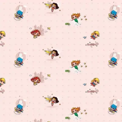 DC SUPER FRIENDS MURAL WALLPAPER, Available in Various Paper Texture, Code WB2163. 105 CM WIDE ROLL PANELS.