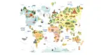 MAPS, VINYL FABRIC TEXTILE Wall Mural in Different Texture, Code WB2173. It is produced as ONE PIECE WITHOUT JOINT.