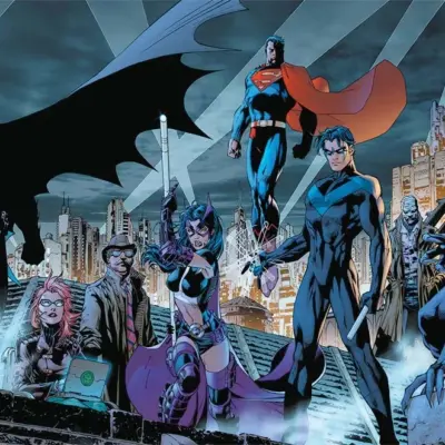 JUSTICE LEAGUE VINYL FABRIC TEXTILE Wall Mural in Different Texture, Code WB2175. It is produced as ONE PIECE WITHOUT JOINT.