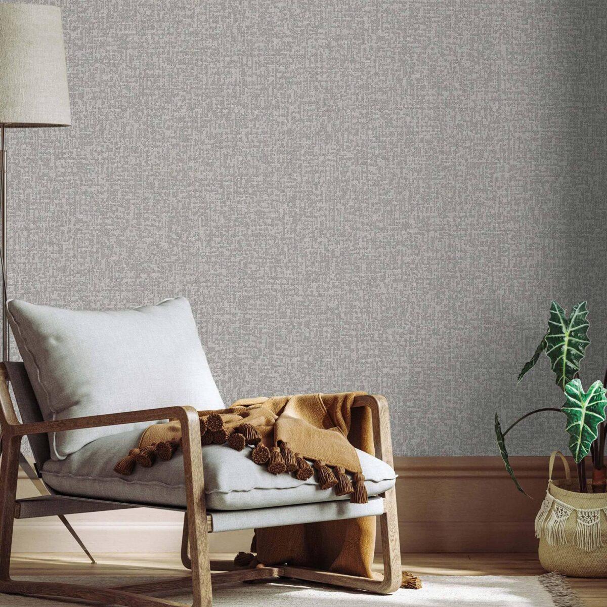 Modern Plain Design Wallpaper Gray Code 23109-3 - Image 2