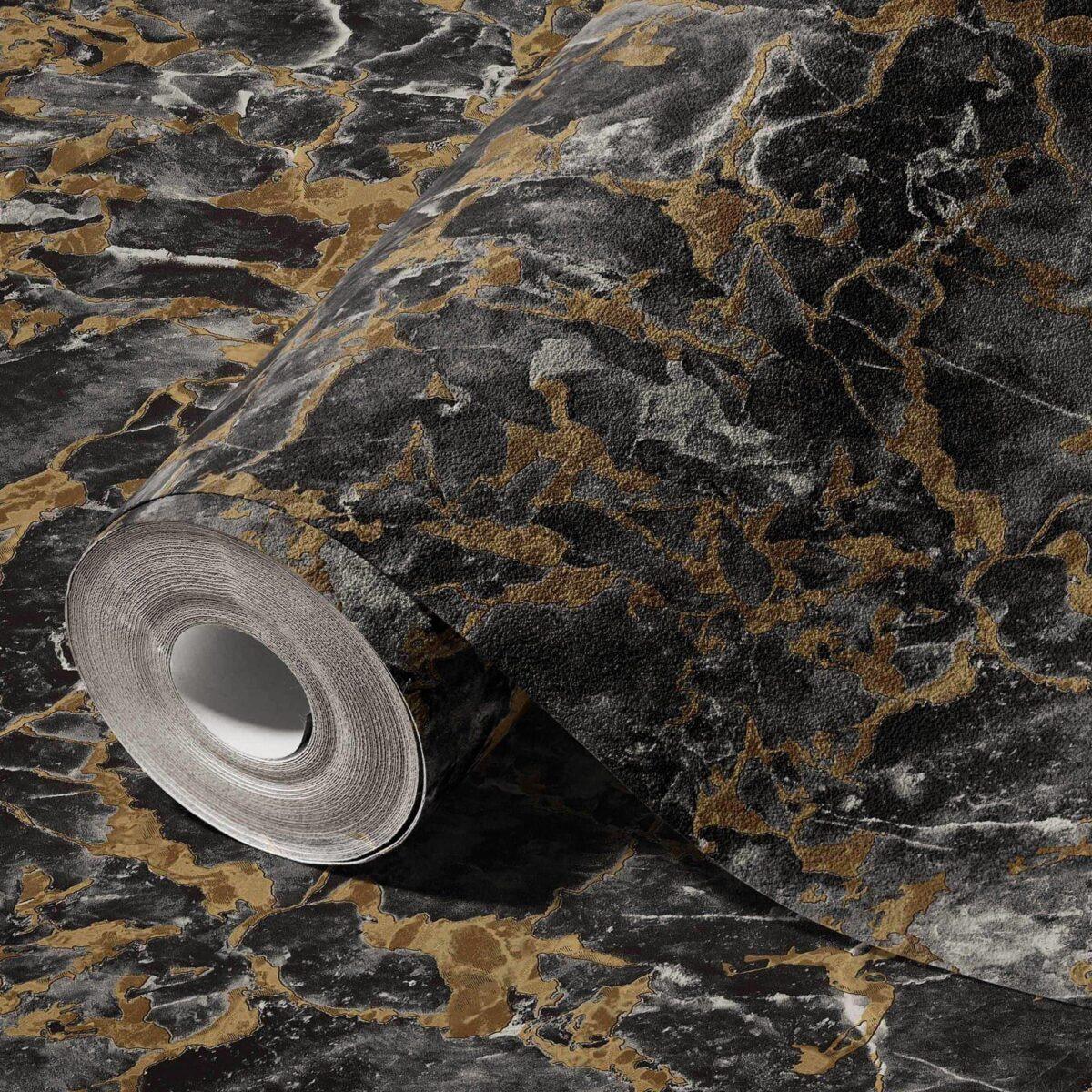 Modern Stone Design Wallpaper Black Code 23103-5 - Image 1