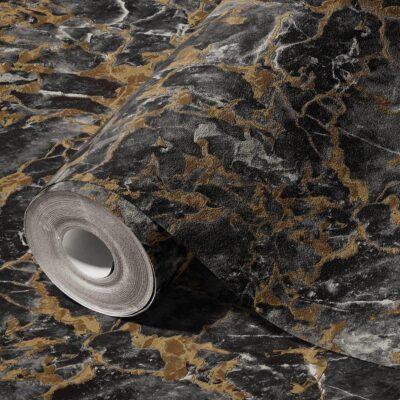Modern Stone Design Wallpaper Black Code 23103-5