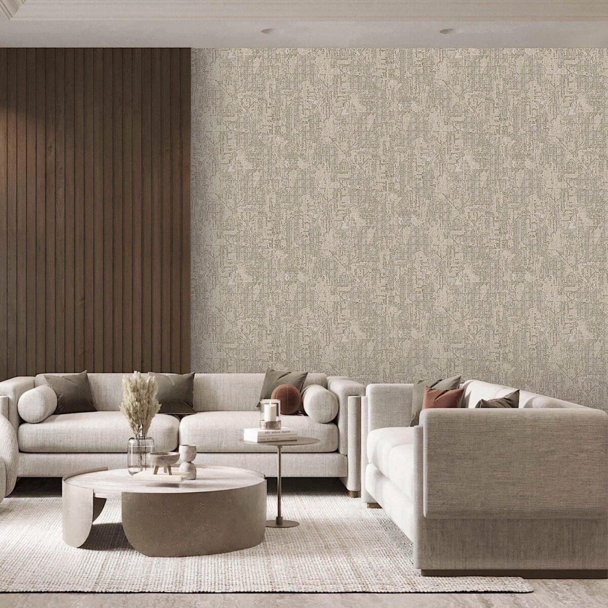 Modern Plain Design Wallpaper Dark Cream Code 23212-4 - Image 2