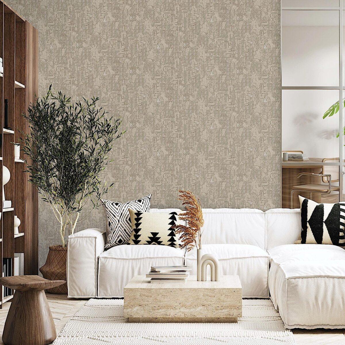 Modern Plain Design Wallpaper Dark Cream Code 23212-4 - Image 4