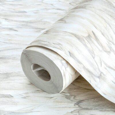 Modern Bird Feather Patterned Wallpaper Beige Code 9913-2