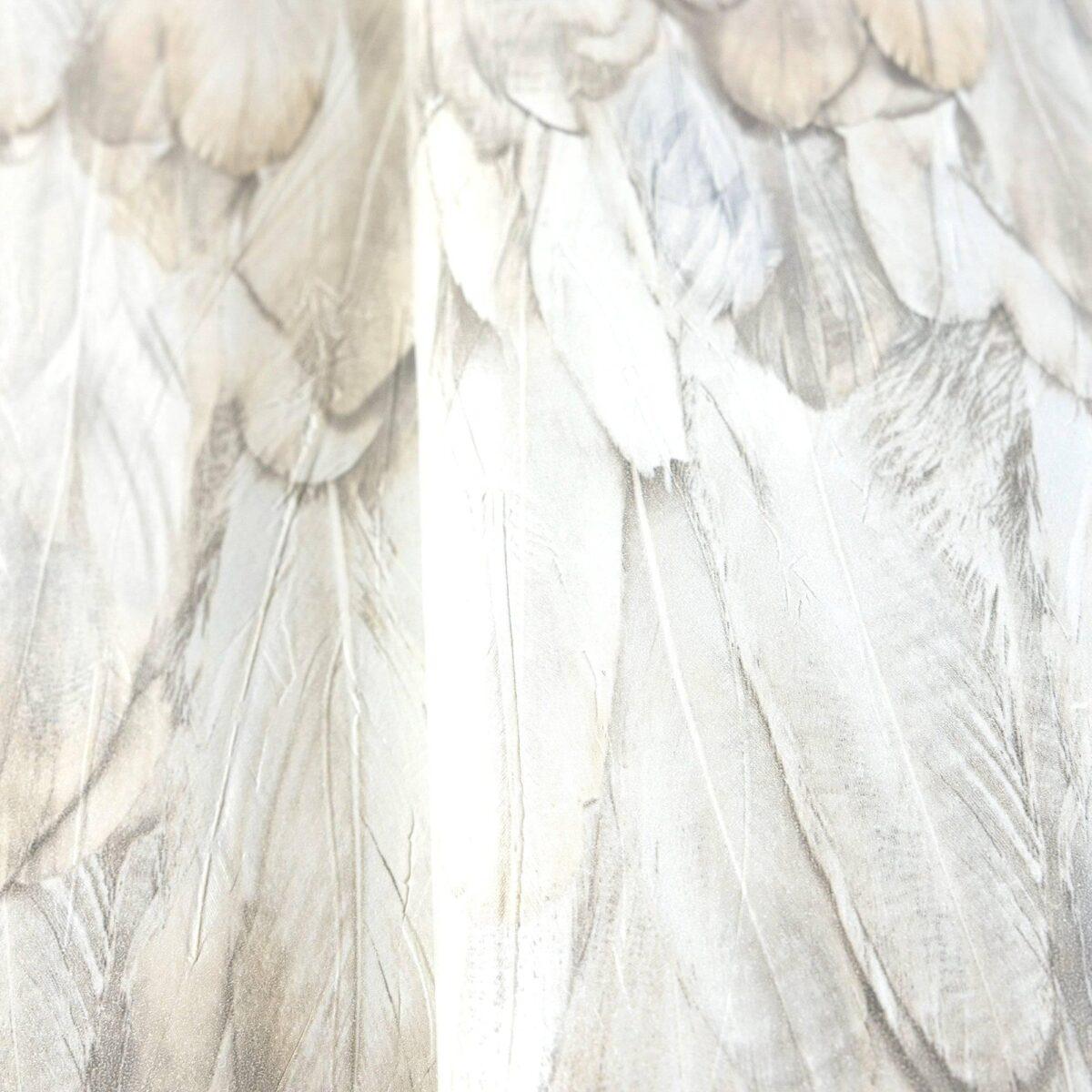Modern Bird Feather Patterned Wallpaper Beige Code 9913-2 - Image 3