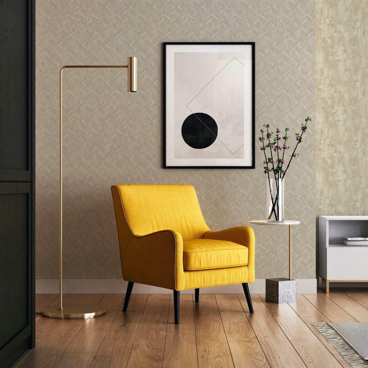 Geometric Design Wallpaper Yellow Code 1107-3 - Image 2