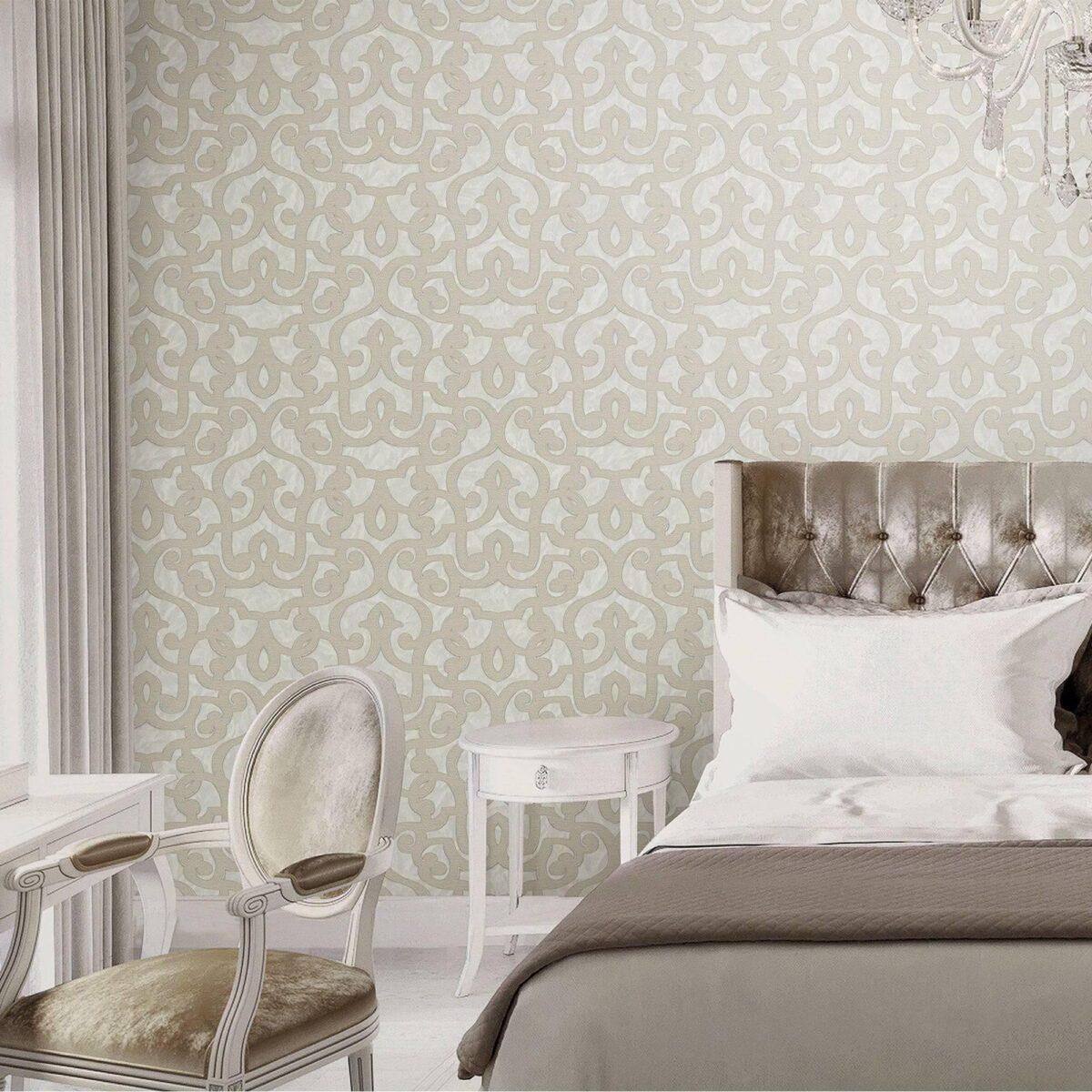 Bold neoclassical damask ornament wallpaper Gray Code 7810-2 - Image 2