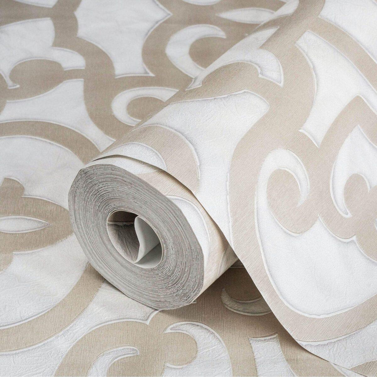 Bold neoclassical damask ornament wallpaper Gray Code 7810-2 - Image 1