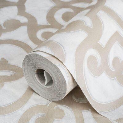 Bold neoclassical damask ornament wallpaper Gray Code 7810-2