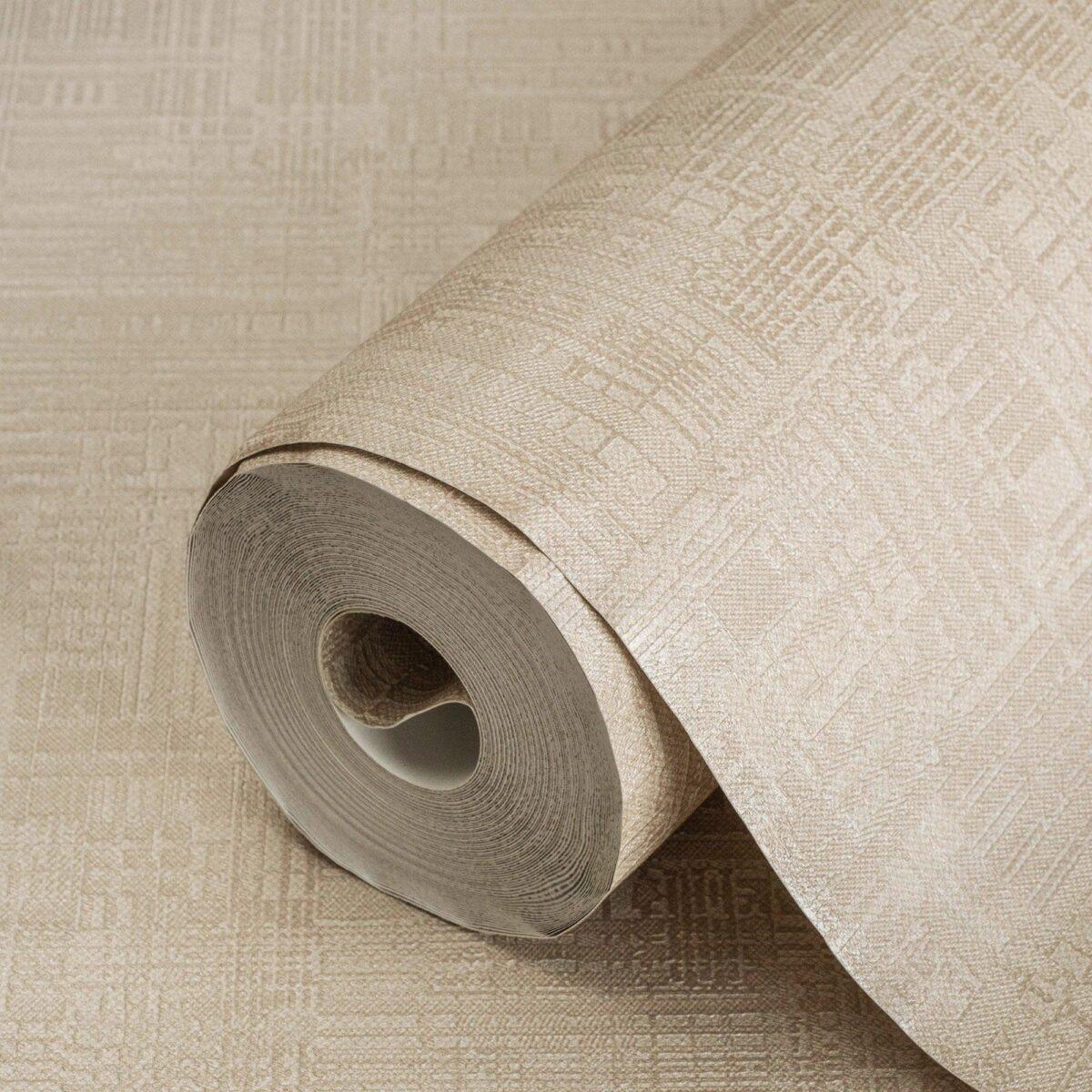 Abstract Stylised Woven Modern Pattern Wallpaper Beige Code 3703-3 - Image 1