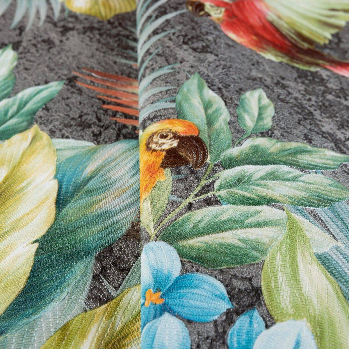 Wallpaper Parrot and Tropical Plant Trend Gray Code 9905-4 - Image 3