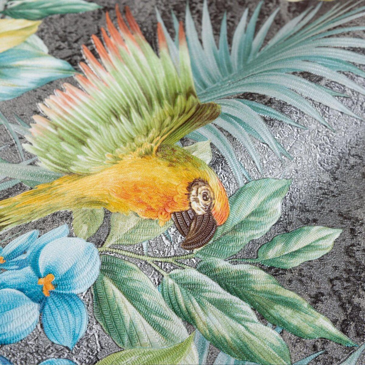 Wallpaper Parrot and Tropical Plant Trend Gray Code 9905-4 - Image 4