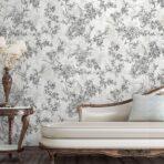 Floral Pattern Trend Wallpaper Black White Code 9914-1 - Image 2