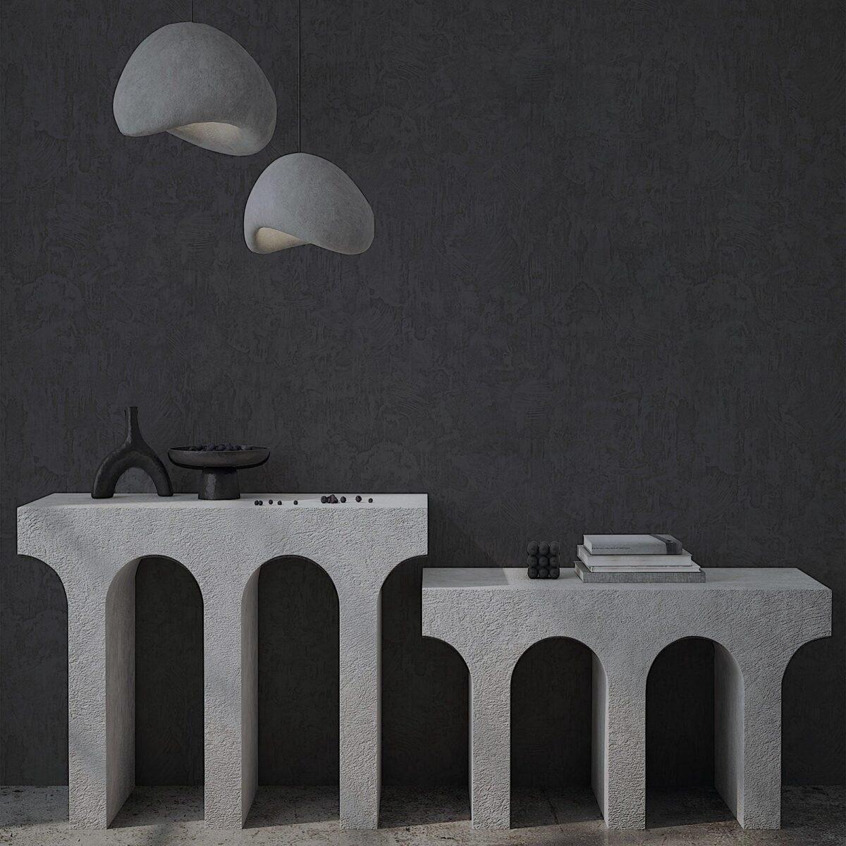 Textured Distressed Design Wallpaper Charcoal Code 23213-6 - Image 2